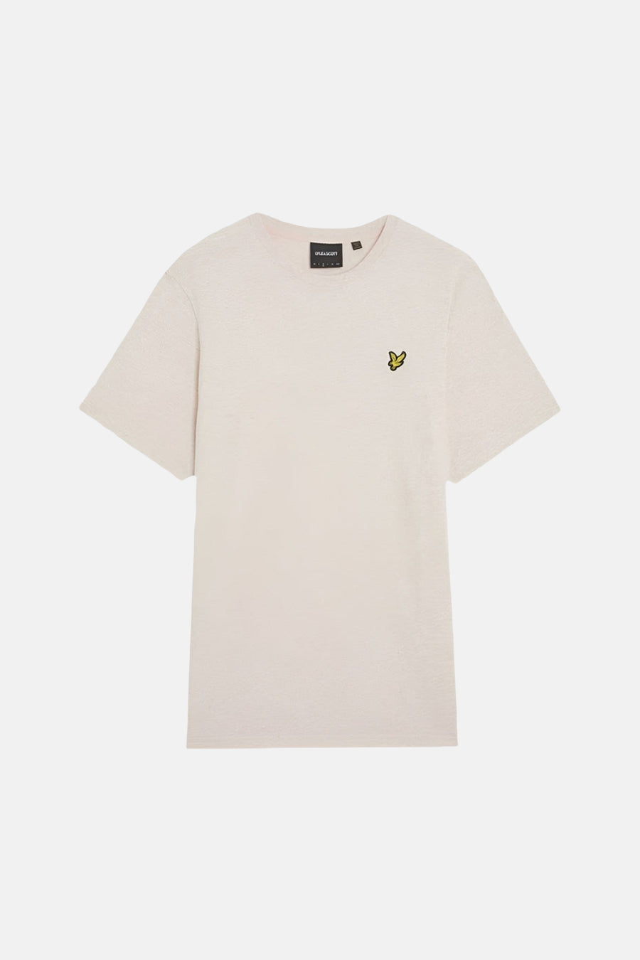 T-shirt beige à manches courtes de LYLE & SCOTT, avec un petit logo brodé sur la poitrine.