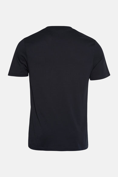 T-shirt à manches courtes bleu foncé de LYLE & SCOTT, vue arrière, sur fond blanc.