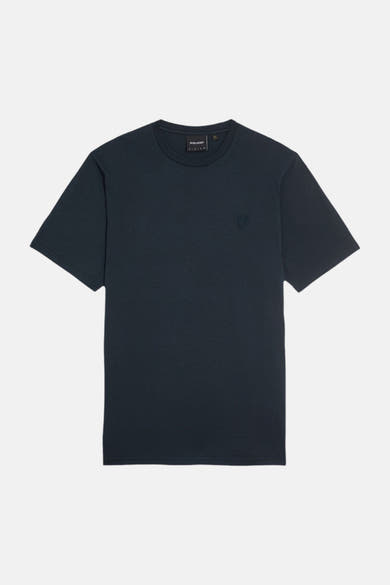 Lyle & Scott blauw T-shirt met korte mouwen en klein geborduurd logo op de borst.