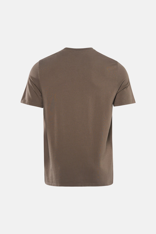 T-shirt kaki à manches courtes de LYLE & SCOTT, vue arrière, textile lisse et uni.