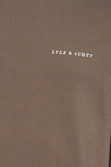 T-shirt kaki à manches courtes de LYLE & SCOTT, en tissu côtelé texturé.