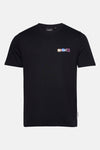 T-shirt à manches courtes noir de LYLE & SCOTT avec motif imprimé sur la poitrine.