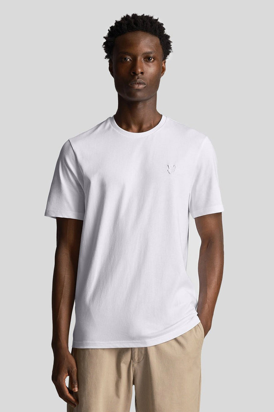 T-shirt à manches courtes blanc de LYLE & SCOTT, uni avec un petit logo sur la poitrine