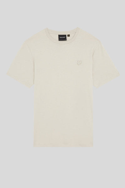 Beige T-shirt met korte mouwen van LYLE & SCOTT, met discreet logo op de borst.