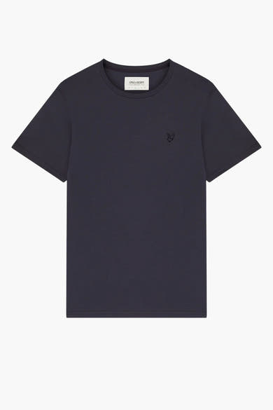 T-shirt bleu à manches courtes de LYLE & SCOTT, avec un petit logo brodé sur la poitrine.