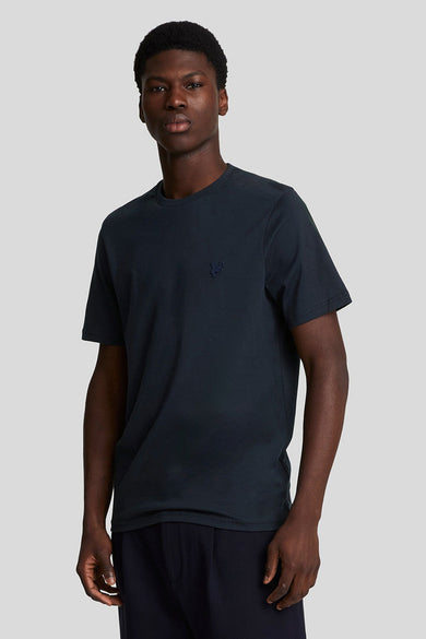 Blauw T-shirt met korte mouwen van LYLE & SCOTT, achterzijde.