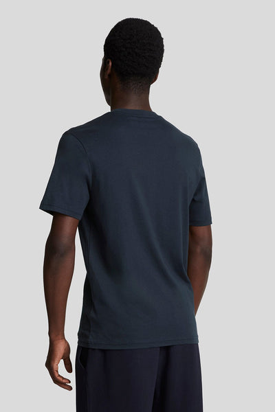 T-shirt bleu à manches courtes de LYLE & SCOTT, vue de dos.