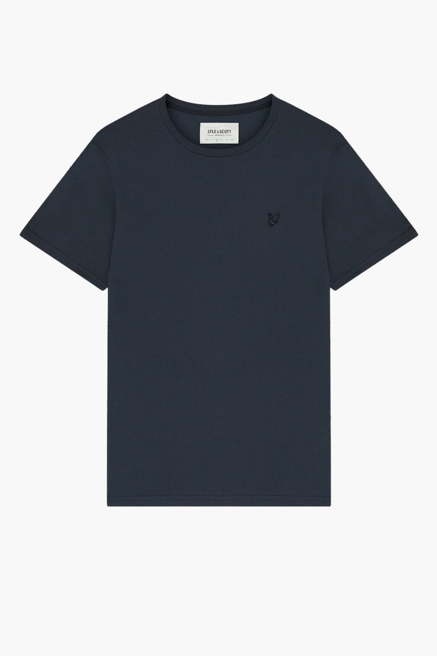 Blauw T-shirt met korte mouwen van LYLE & SCOTT, met een discreet geborduurd logo op de borst.