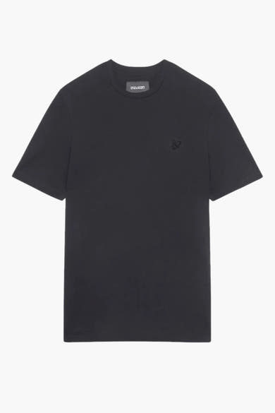 T-shirt noir à manches courtes de LYLE & SCOTT, avec un petit logo brodé sur la poitrine.