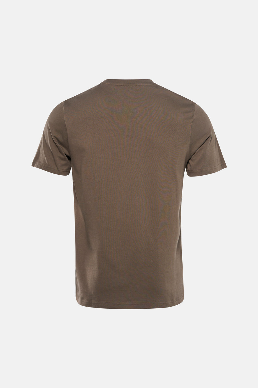 T-shirt kaki à manches courtes de Lyle & Scott, texture subtile et coupe classique, présenté de dos.