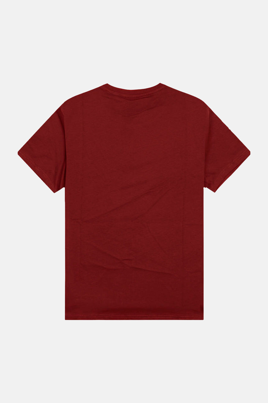 Rood T-shirt met korte mouwen van LYLE & SCOTT, effen achterkant met natuurlijke plooien, plat liggend.
