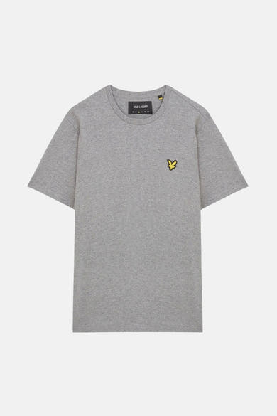 T-shirt gris à manches courtes de LYLE & SCOTT avec logo brodé sur la poitrine.