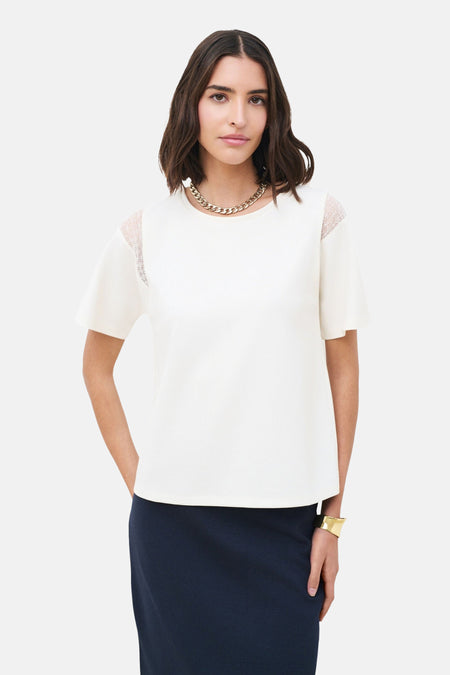 Top uni manches courtes blanc - CAROLL