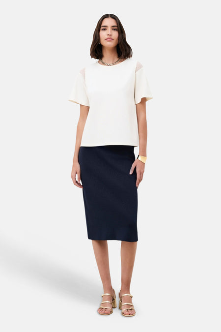 Top uni manches courtes blanc - CAROLL