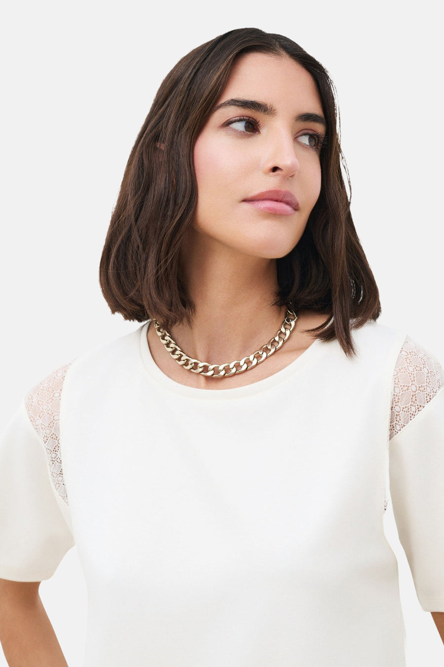 Top uni manches courtes blanc - CAROLL