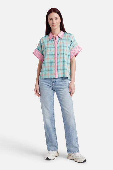 Blouse à manches courtes - multicolore