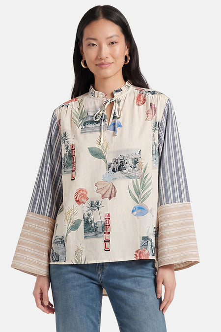 Blouse à manches courtes - multicolore
