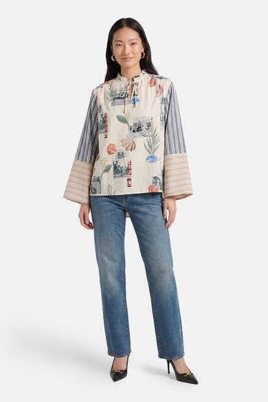 Blouse à manches courtes - multicolore