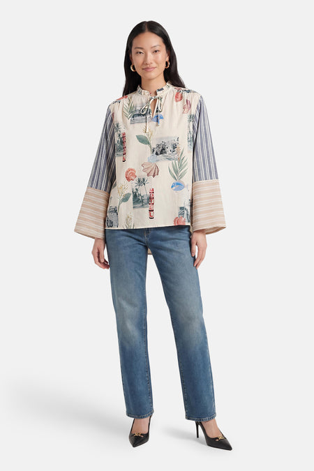 Blouse à manches courtes - multicolore