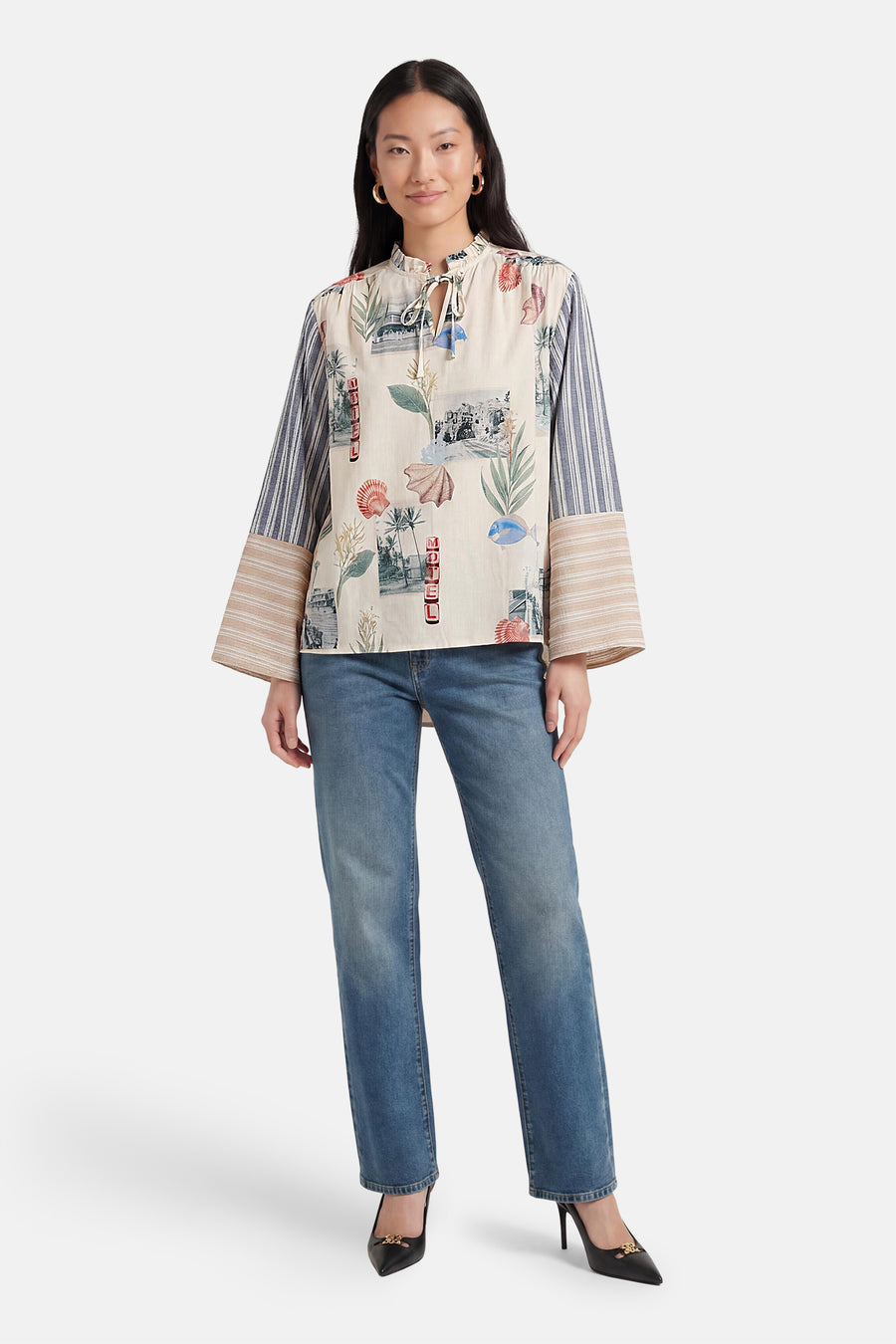 Blouse à manches courtes - multicolore
