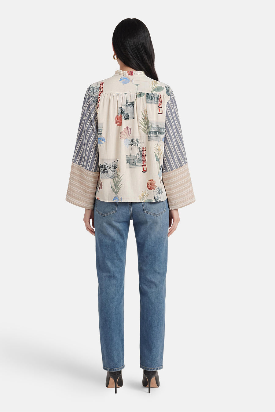 Blouse à manches courtes - multicolore