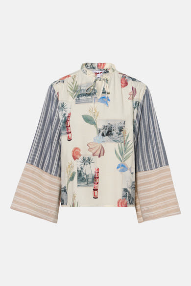 Blouse à manches courtes - multicolore