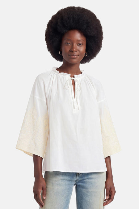 Blouse à manches longues - Blanc