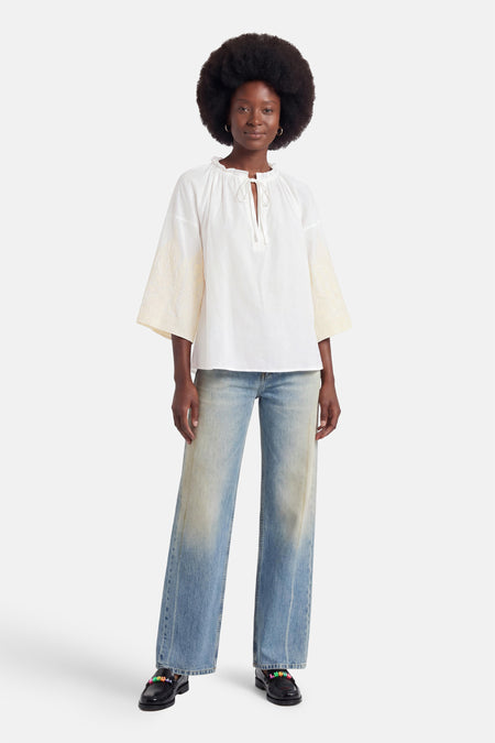 Blouse à manches longues - Blanc