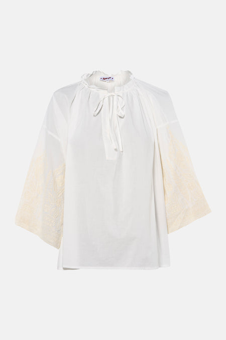 Blouse à manches longues - Blanc