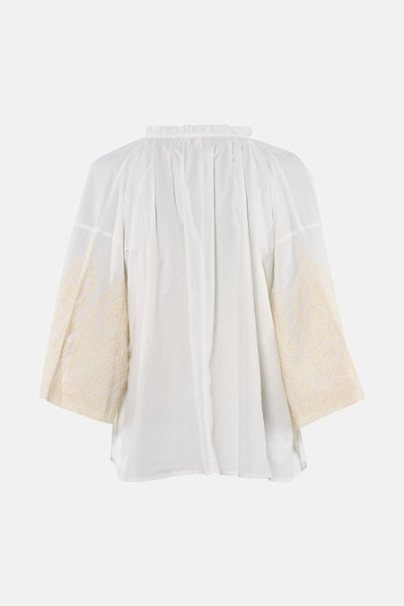 Blouse à manches longues - Blanc