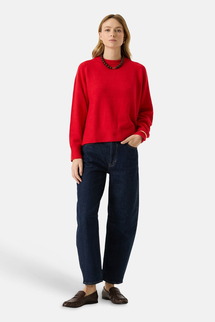 Pull col rond rouge - GARCIA
