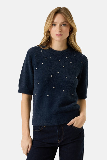 Pull col rond bleu - GARCIA