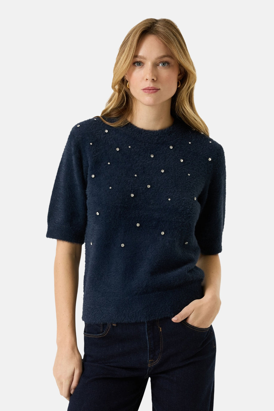 Trui met ronde hals blauw - GARCIA