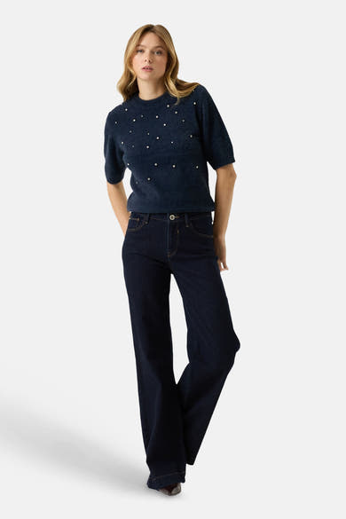Trui met ronde hals blauw - GARCIA