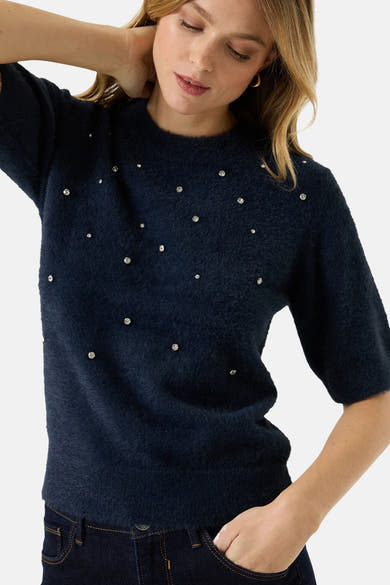 Trui met ronde hals blauw - GARCIA