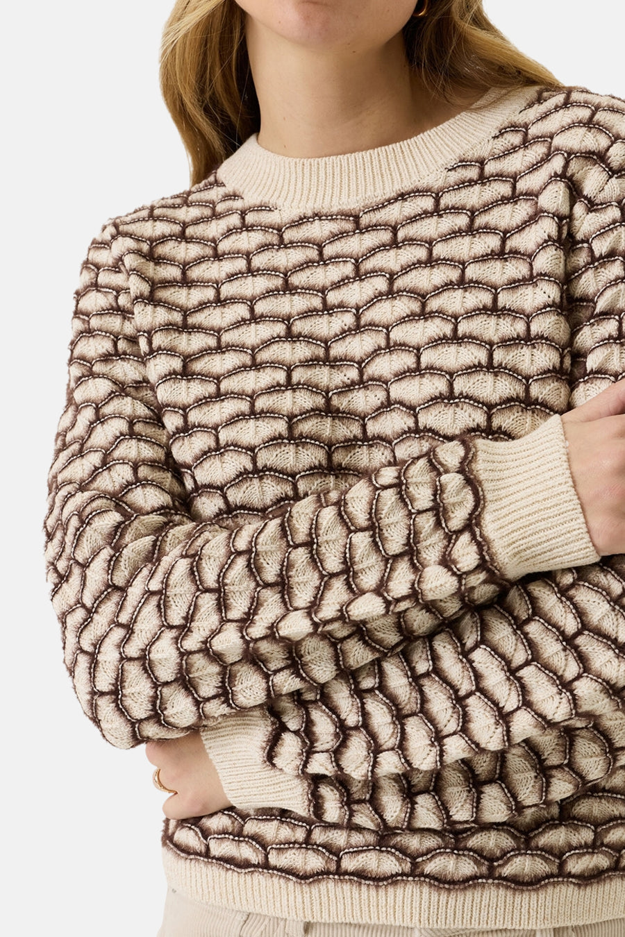 Pull col rond multicolore - GARCIA