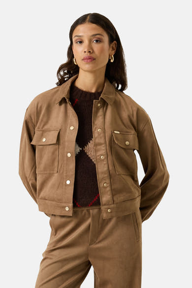 Dames tops jas overshirt cognac - GARCIA