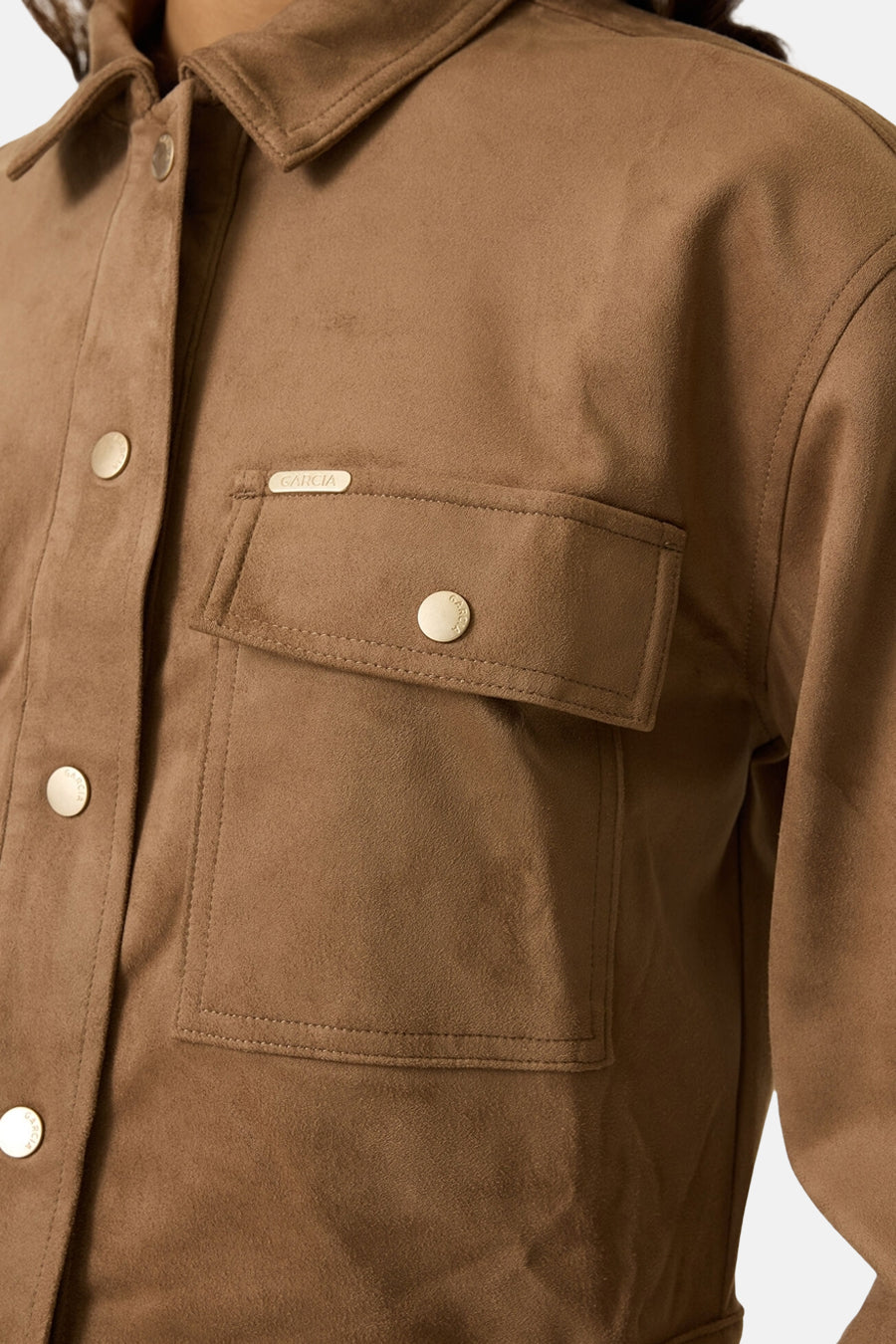 Dames tops jas overshirt cognac - GARCIA
