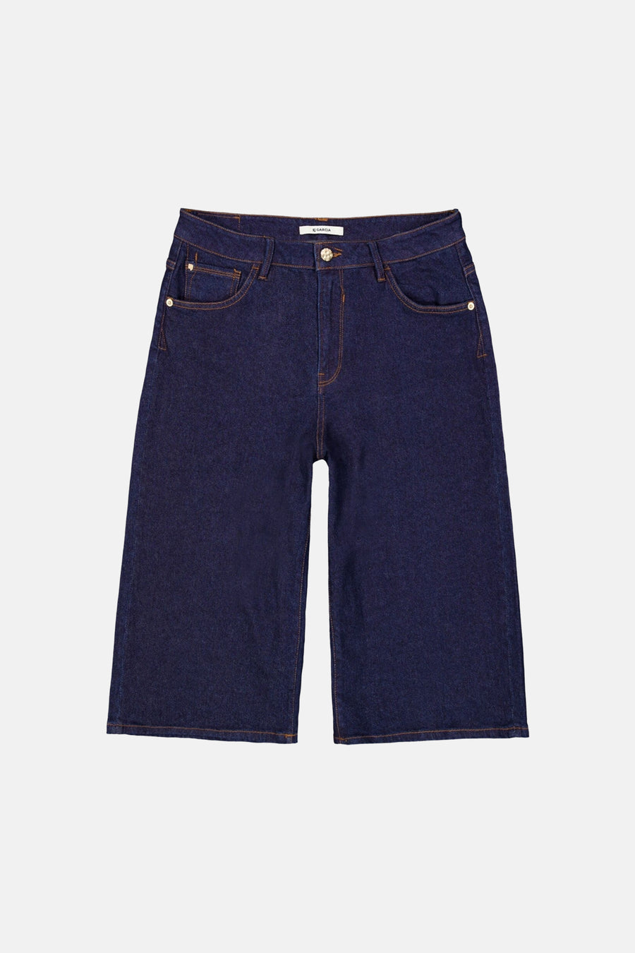 Bermuda en denim bleu foncé GARCIA à cinq poches, vue de face
