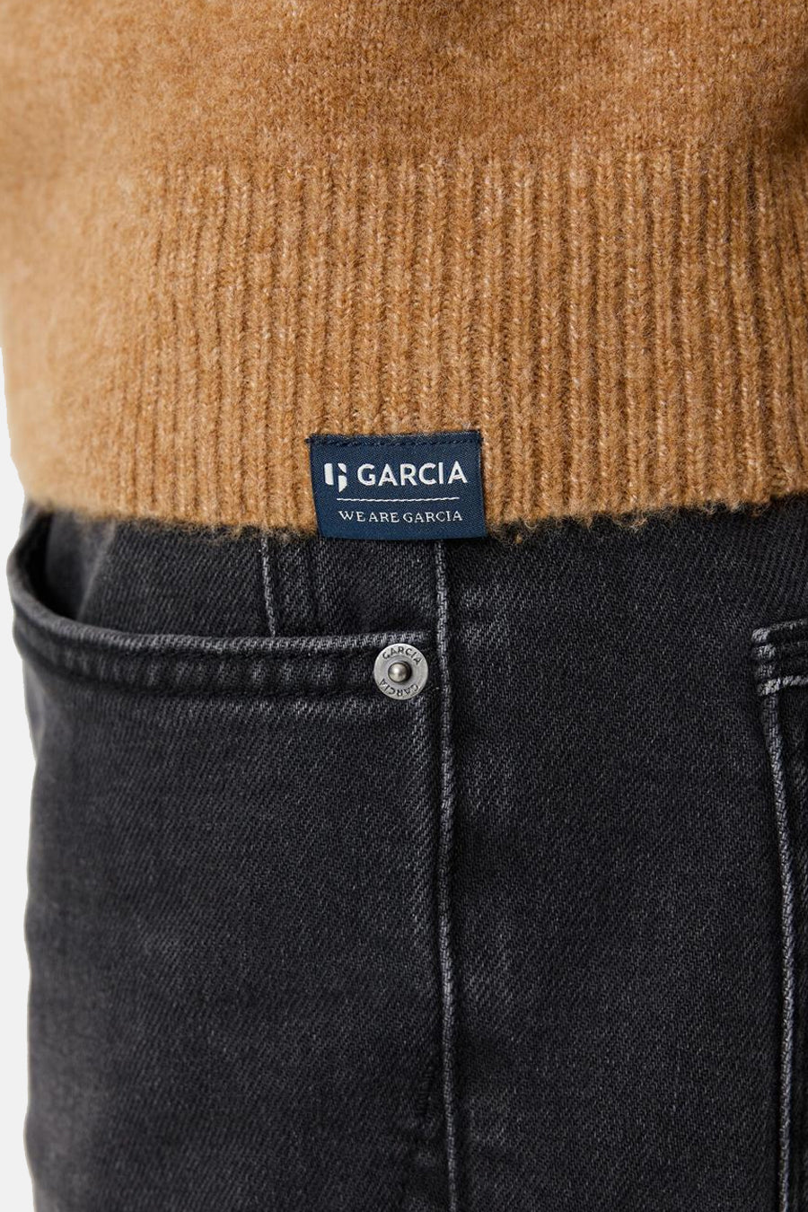 Pull col rond ocre - GARCIA