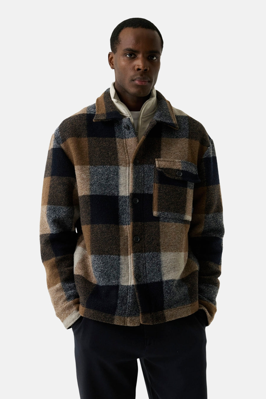 Heren tops jas overshirt ocre - GARCIA