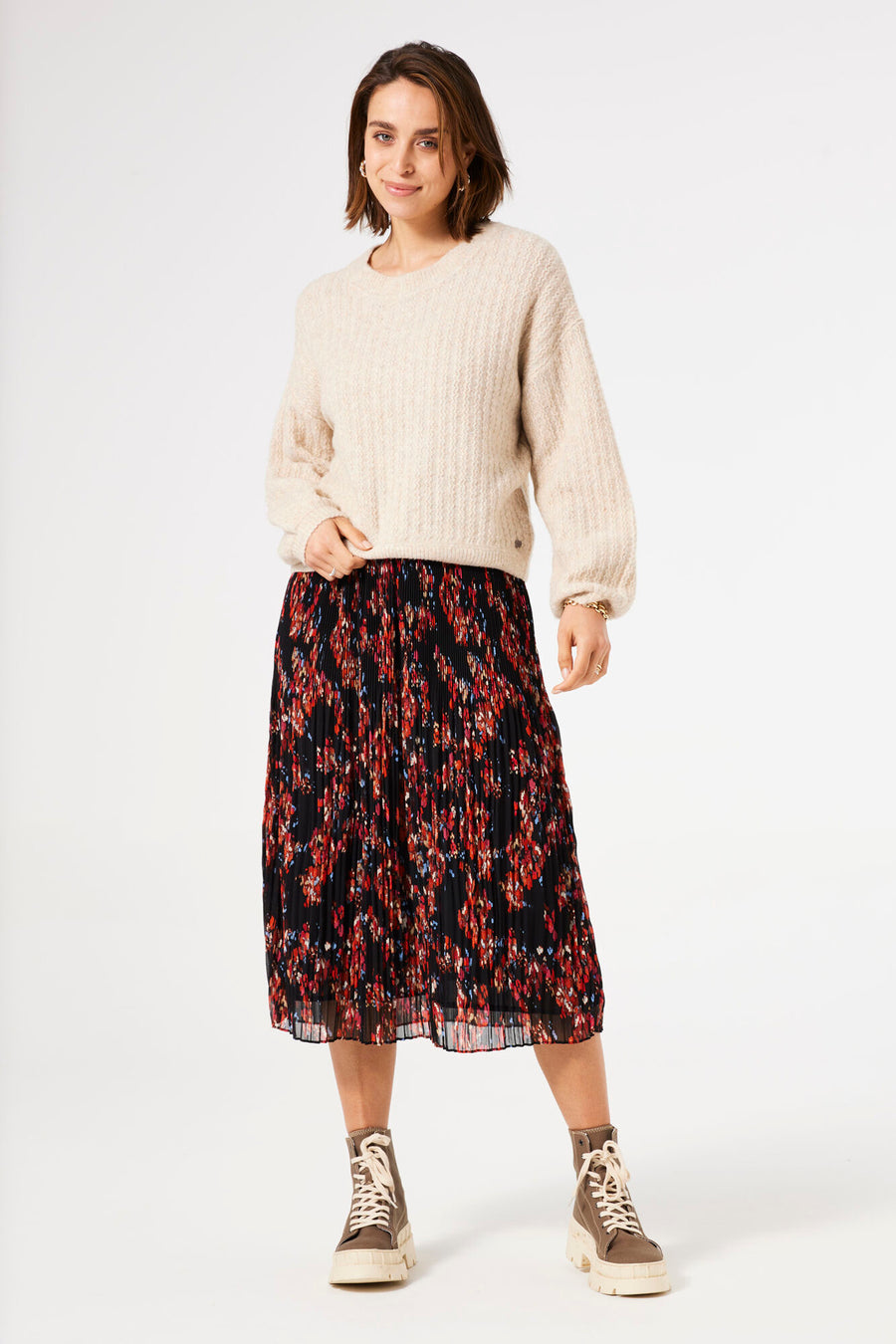 Pull à col rond - beige