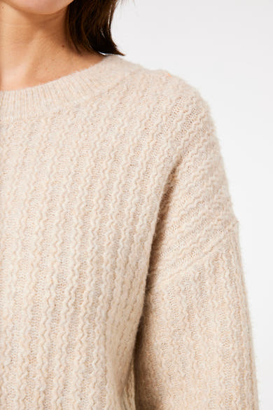 Pull à col rond - beige
