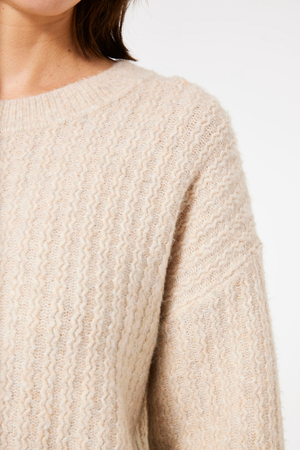 Pull col rond Beige - GARCIA