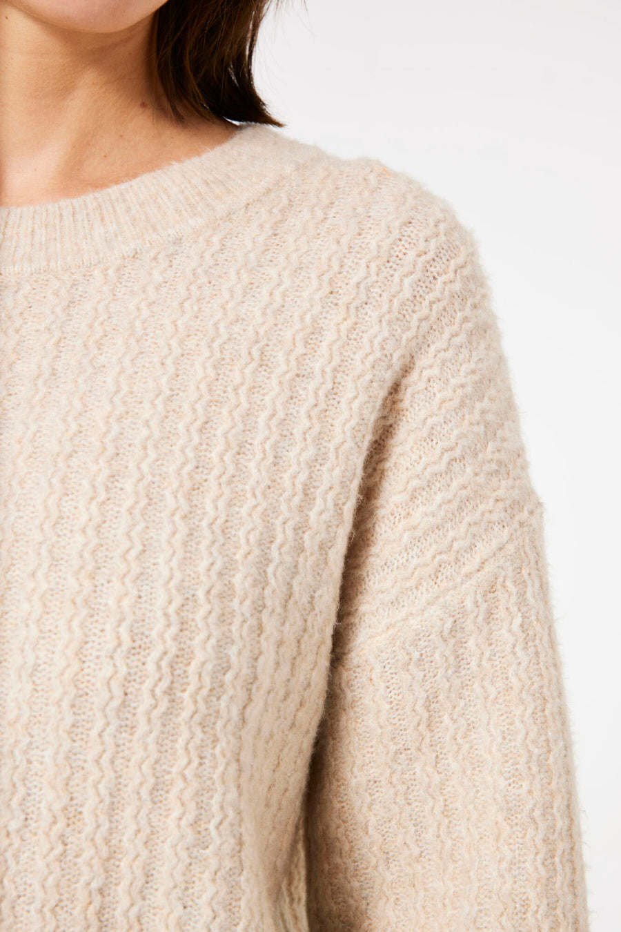 Pull à col rond - beige