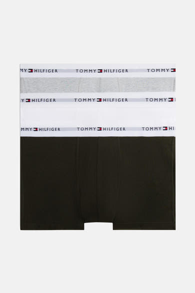 Boxers multicolores de Tommy Jeans, ensemble de trois, avec ceinture élastique logotypée.
