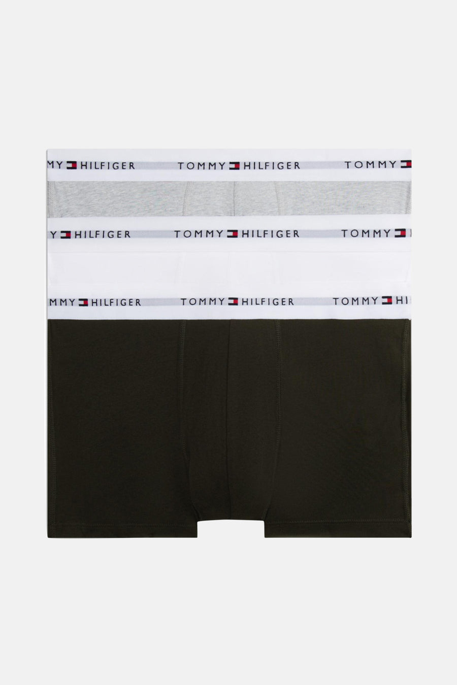 Boxers multicolores de Tommy Jeans, ensemble de trois, avec ceinture élastique logotypée.