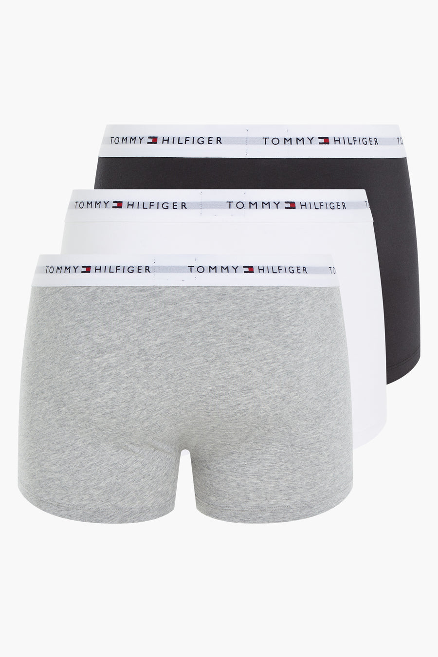 Lot de boxers multicolores de Tommy Jeans, avec ceinture logotypée blanche.

