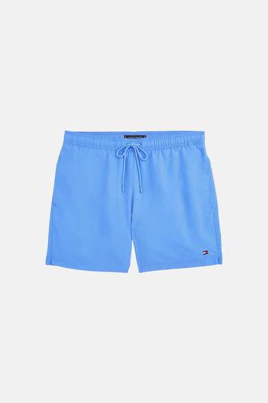 Blauwe zwembroek van TOMMY HILFIGER, met trekkoord en subtiel logo op het been.