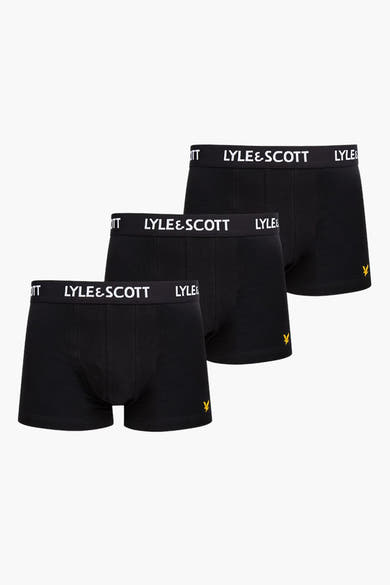 Zwarte boxershorts van LYLE & SCOTT met merklogo op de elastische tailleband.